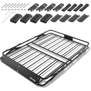 image:imageVEVOR Roof Rack Cargo Basket 46 x 36 x 4 in Heavy Duty Roof Top Carrier Basket with Folding Design 200 lbs Capacity AllWeather EasyInstall Car Top Luggage Holder Universal Fit for SUV Truck Car46in
