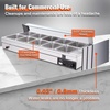 image:imageVEVOR Commercial Food Warmer 1500W Electric Stainless Steel Steam Food Warmer with Glass Cover 6 x 13 Size Pans Buffet Bain Marie with Soup amp Perforated Ladles for Catering Restaurant amp Party10Pan