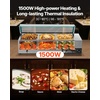 image:imageVEVOR Commercial Food Warmer 1500W Electric Stainless Steel Steam Food Warmer with Glass Cover 6 x 13 Size Pans Buffet Bain Marie with Soup amp Perforated Ladles for Catering Restaurant amp Party3622 x 1437 x 1516 in