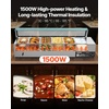 image:imageVEVOR Commercial Food Warmer 1500W Electric Stainless Steel Steam Food Warmer with Glass Cover 6 x 13 Size Pans Buffet Bain Marie with Soup amp Perforated Ladles for Catering Restaurant amp Party6x13Pan