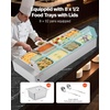 image:imageVEVOR Commercial Food Warmer 1500W Electric Stainless Steel Steam Food Warmer with Glass Cover 6 x 13 Size Pans Buffet Bain Marie with Soup amp Perforated Ladles for Catering Restaurant amp Party8x12Pan 96QT