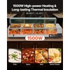 image:imageVEVOR Commercial Food Warmer 1500W Electric Stainless Steel Steam Food Warmer with Glass Cover 6 x 13 Size Pans Buffet Bain Marie with Soup amp Perforated Ladles for Catering Restaurant amp Party4x12Pan48QT