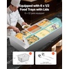 image:imageVEVOR Commercial Food Warmer 1500W Electric Stainless Steel Steam Food Warmer with Glass Cover 6 x 13 Size Pans Buffet Bain Marie with Soup amp Perforated Ladles for Catering Restaurant amp Party6x12Pan 72QT