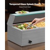 image:imageVEVOR Commercial Food Warmer 1500W Electric Stainless Steel Steam Food Warmer with Glass Cover 6 x 13 Size Pans Buffet Bain Marie with Soup amp Perforated Ladles for Catering Restaurant amp Party3622 x 1437 x 1516 in