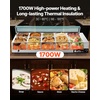 image:imageVEVOR Commercial Food Warmer 1500W Electric Stainless Steel Steam Food Warmer with Glass Cover 6 x 13 Size Pans Buffet Bain Marie with Soup amp Perforated Ladles for Catering Restaurant amp Party10x12Pan120QT