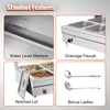 image:imageVEVOR Commercial Food Warmer 1500W Electric Stainless Steel Steam Food Warmer with Glass Cover 6 x 13 Size Pans Buffet Bain Marie with Soup amp Perforated Ladles for Catering Restaurant amp Party10Pan