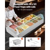 image:imageVEVOR Commercial Food Warmer 1500W Electric Stainless Steel Steam Food Warmer with Glass Cover 6 x 13 Size Pans Buffet Bain Marie with Soup amp Perforated Ladles for Catering Restaurant amp Party10x12Pan120QT