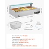 image:imageVEVOR Commercial Food Warmer 1500W Electric Stainless Steel Steam Food Warmer with Glass Cover 6 x 13 Size Pans Buffet Bain Marie with Soup amp Perforated Ladles for Catering Restaurant amp Party6x12Pan 72QT