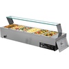 image:imageVEVOR Commercial Food Warmer 1500W Electric Stainless Steel Steam Food Warmer with Glass Cover 6 x 13 Size Pans Buffet Bain Marie with Soup amp Perforated Ladles for Catering Restaurant amp Party6x13Pan