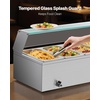 image:imageVEVOR Commercial Food Warmer 1500W Electric Stainless Steel Steam Food Warmer with Glass Cover 6 x 13 Size Pans Buffet Bain Marie with Soup amp Perforated Ladles for Catering Restaurant amp Party6x13Pan