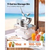 image:imageVEVOR Commercial Ice Crusher 661LBSH 350W Electric Snow Cone Machine with 4 Blades 1400RPM Stainless Steel Shaved Ice Machine with 11 Gal CrushedIce Box for Family Restaurants Bars WhiteSilver