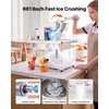 image:imageVEVOR Commercial Ice Crusher 661LBSH 350W Electric Snow Cone Machine with 4 Blades 1400RPM Stainless Steel Shaved Ice Machine with 11 Gal CrushedIce Box for Family Restaurants Bars WhiteSilver