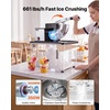 image:imageVEVOR Commercial Ice Crusher 661LBSH 350W Electric Snow Cone Machine with 4 Blades 1400RPM Stainless Steel Shaved Ice Machine with 11 Gal CrushedIce Box for Family Restaurants Bars WhiteBlack