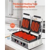image:imageVEVOR Commercial Panini Grill 3600W Electric Sandwich Panini Maker Stainless Steel Double Sandwichs Press Grill with Handle and Temp Control 19x9 in Flat Enamel Plate for Hamburger Steak Bacon