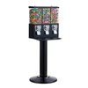 image:imageVEVOR Commercial Vending Machine Triple Compartment Candy Dispenser with Iron Stand Gumball and Candy Machine for Business Coin Operated Gumball Bank for Toy Capsules Bouncy Balls Candy Nut BlackBlack