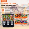 image:imageVEVOR Commercial Vending Machine Triple Compartment Candy Dispenser with Iron Stand Gumball and Candy Machine for Business Coin Operated Gumball Bank for Toy Capsules Bouncy Balls Candy Nut BlackBlack