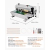 image:imageVEVOR Continuous Bag Band Sealing Machine 024047 in Seal Width Horizontal Band Sealer Machine with Ink Printing Temp amp Speed Adjustable Heat Sealing Machine for 0001003 in Plastic BagsStainless Steel