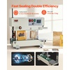 image:imageVEVOR Continuous Bag Band Sealing Machine 024047 in Seal Width Vertical Band Sealer Machine with Roller Printing Temp amp Speed Adjustable Heat Sealing Machine for 0001003 in Plastic BagsCounting