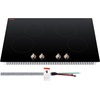 image:imageVEVOR Induction Cooktop 4 Burner 6600W Electric Countertop Burner Knob Control Builtin Stove Induction Cooktop with 12 Temperature Settings Glass Surface Auto ShutOff30in 4burnersknob control