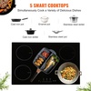 image:imageVEVOR Induction Cooktop 4 Burner 6600W Electric Countertop Burner Knob Control Builtin Stove Induction Cooktop with 12 Temperature Settings Glass Surface Auto ShutOff30in 5burnerstouch control