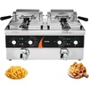 image:imageVEVOR Commercial Deep Fryer 2 x 9Qt  85L Double Oil Fryer with 2 Baskets 1mm Thickened Stainless Steel Dual Tank 3500W Electric Countertop Fryer Time amp Temp Control for Kitchen Restaurant UseDouble Tank
