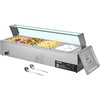 image:imageVEVOR Commercial Food Warmer 1500W Electric Stainless Steel Steam Food Warmer with Glass Cover 6 x 13 Size Pans Buffet Bain Marie with Soup amp Perforated Ladles for Catering Restaurant amp Party4x12Pan48QT