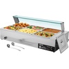 image:imageVEVOR Commercial Food Warmer 1500W Electric Stainless Steel Steam Food Warmer with Glass Cover 6 x 13 Size Pans Buffet Bain Marie with Soup amp Perforated Ladles for Catering Restaurant amp Party6x12Pan 72QT