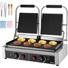 image:imageVEVOR Commercial Panini Grill 3600W Electric Sandwich Panini Maker Stainless Steel Double Sandwichs Press Grill with Handle and Temp Control 19x9 in Flat Enamel Plate for Hamburger Steak Bacon