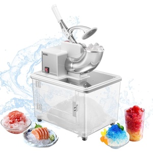 image:imageVEVOR Commercial Ice Crusher 661LBSH 350W Electric Snow Cone Machine with 4 Blades 1400RPM Stainless Steel Shaved Ice Machine with 11 Gal CrushedIce Box for Family Restaurants Bars WhiteWhite