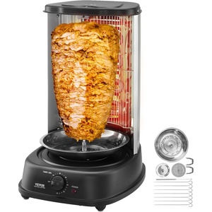 image:imageVEVOR Shawarma Grill Machine 13 lbs Capacity Chicken Shawarma Cooker Machine with 2 Burners Gas Vertical Broiler Gyro Rotisserie Oven Doner Kebab Machine for Home Restaurant Kitchen Parties115 L