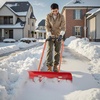 image:imageVEVOR 38inch Snow Pusher Shovel with Wheels BiDirectional Heavy Duty Wheeled Push Snow Shovel for Driveway and Sidewalks with Angeled BladeRed