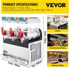 image:imageVEVOR Commercial Slushy Machine 15L x 3 Tank Frozen Drink Machine 110V 1800W Commercial Margarita Machine Stainless Steel Suitable for Supermarkets Cafes Restaurants Snack Bar