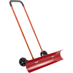 image:imageVEVOR 38inch Snow Pusher Shovel with Wheels BiDirectional Heavy Duty Wheeled Push Snow Shovel for Driveway and Sidewalks with Angeled BladeRed