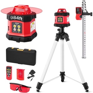image:imageVEVOR Rotary Laser Level Kit 2000ft 360Degree Self Leveling Green Horizontal Laser Transitwith TripodReceiverRemote Control Scale Toolcase IP66 Rating Waterproof 080in100ft for ConstructionRed