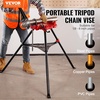 image:imageMophorn 4606 Tripod Pipe Chain Vise 186 CapacityPipe Stand Portable Foldable Steel LegsPipe Stands wTool Tray Tripod Stand Chain Vise Ideal for a Variety of Pipe MaterialsPipe Chain Vise Stand