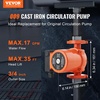 image:imageVEVOR 009BF5J Cast Iron Recirculating Pump 17 GPM Hot Water Circulation Pump 34 NPT Flange 3Speed Circulator Pump Quiet Operation Circulator for Floor HeatingHome Water Heater System35 ft  17 GPM
