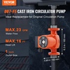 image:imageVEVOR 009BF5J Cast Iron Recirculating Pump 17 GPM Hot Water Circulation Pump 34 NPT Flange 3Speed Circulator Pump Quiet Operation Circulator for Floor HeatingHome Water Heater System16 ft  23 GPM