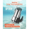 image:imageVEVOR 1 HP Submersible Sump Pump 5500 GPH Stainless Steel Submersible Sewage Dirty Clean Water Pump with Automatic Float Switch Long Cord 30 ft Max Lift for Pools Garden Pond Flooded Areas10 HP  5500 GPH  30 Ft
