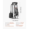 image:imageVEVOR 1 HP Submersible Sump Pump 5500 GPH Stainless Steel Submersible Sewage Dirty Clean Water Pump with Automatic Float Switch Long Cord 30 ft Max Lift for Pools Garden Pond Flooded Areas10 HP  5500 GPH  30 Ft