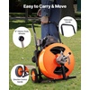image:imageVEVOR 100FT x 34 Inch Drain Cleaner Machine Sewer Auger Auto Feed with 4 Cutter amp AirActivated Foot Switch for 4 to 8 Pipes Orange Black100 FT x 34