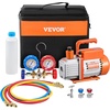 image:imageVEVOR 4 CFM AC Vacuum Pump and Gauge Set 13 HP Single Stage Rotary Vane HVAC Air Vacuum Pump AC Refrigerant Manifold Gauge Kit with Leak Detector Carry Bag for R134a R22 R410a Refrigerants35CFM R134a Compatible