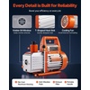image:imageVEVOR 4 CFM AC Vacuum Pump and Gauge Set 13 HP Single Stage Rotary Vane HVAC Air Vacuum Pump AC Refrigerant Manifold Gauge Kit with Leak Detector Carry Bag for R134a R22 R410a Refrigerants40 CFM With Leak Detector