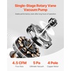 image:imageVEVOR 4 CFM AC Vacuum Pump and Gauge Set 13 HP Single Stage Rotary Vane HVAC Air Vacuum Pump AC Refrigerant Manifold Gauge Kit with Leak Detector Carry Bag for R134a R22 R410a Refrigerants45 CFM With Leak Detector