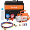 image:imageVEVOR 4 CFM AC Vacuum Pump and Gauge Set 13 HP Single Stage Rotary Vane HVAC Air Vacuum Pump AC Refrigerant Manifold Gauge Kit with Leak Detector Carry Bag for R134a R22 R410a Refrigerants35CFM R410A R134A Compatible