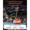 image:imageVEVOR 4 CFM AC Vacuum Pump and Gauge Set 13 HP Single Stage Rotary Vane HVAC Air Vacuum Pump AC Refrigerant Manifold Gauge Kit with Leak Detector Carry Bag for R134a R22 R410a Refrigerants40 CFM With Leak Detector