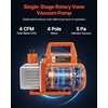 image:imageVEVOR 4 CFM AC Vacuum Pump and Gauge Set 13 HP Single Stage Rotary Vane HVAC Air Vacuum Pump AC Refrigerant Manifold Gauge Kit with Leak Detector Carry Bag for R134a R22 R410a Refrigerants40 CFM With Leak Detector