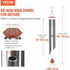 image:imageVEVOR 50 Deep Tone Wind Chimes for Outside  Large Memorial Wind Chimes Sympathy Gifts for Loss of Loved One Mother Father Outdoor Decor for Garden Patio Yard Soothing Melodic TonesBlack