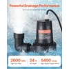 image:imageVEVOR Basement Emergency BackUp Sump Pump 2000GPH 017 HP Backup Sump Pump System with 15V Adapter Float Switch 24HouraDay Monitoring Controller Alerts and Charger Black