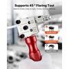image:imageVEVOR Brake Line Flaring Tool Kit 45 Single amp Double Flare Tool for 316 14 Copper Tubing  with 2 Forming Dies Deburring Tool amp Toolbox for Automotive Brake Hydraulic Line Repair