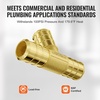 image:imageVEVOR Brass Pipe Fittings ClampstyleStraightThrough12 50PCSTee